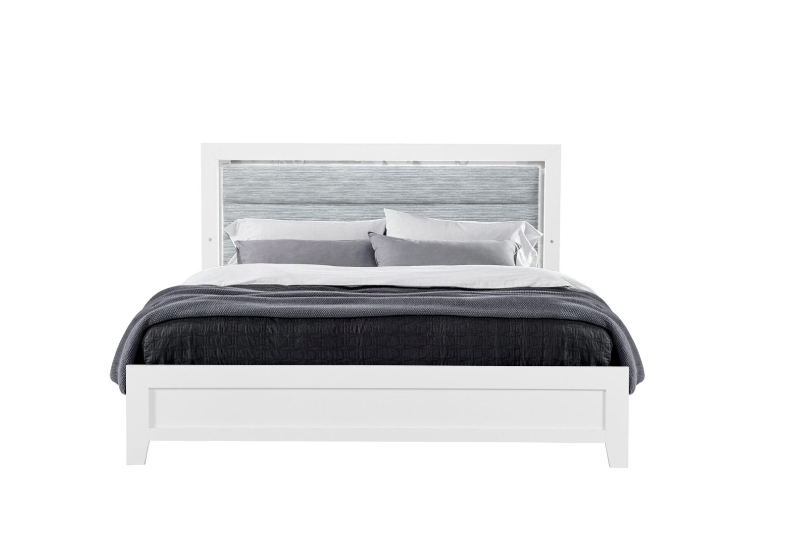 xr:d:DAF_hNNBONA:6,j:6376392855842570826,t:24031420 LUCCIA WHITE TWIN BED WITH LED - Image 1