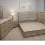 LULU KING 5 PC BEDROOM SET BEIGE / GREIGE WOOD FINISH