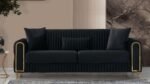 MELODY 2 PC Living Room Sets IN BLACK - Image 2