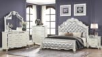 MILAN QUEEN 4 PC BEDROOM SET IN MILKY WHITE - Image 2