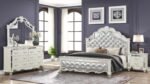 MILAN QUEEN 4 PC BEDROOM SET IN MILKY WHITE