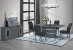 MONACO DARK GREY DINING TABLE AND 4 MONACO DARK GREY DINING CHAIRS