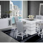 MONACO WHITE BAR TABLE + 6 MONACO BS-N