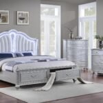 MYSTIC KING 5 PC BEDROOM SET IN SILVER