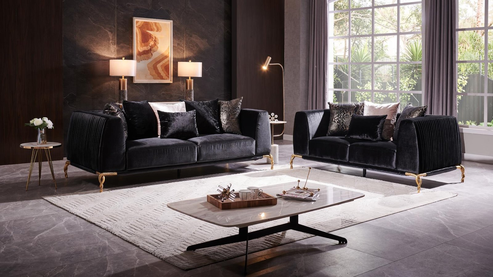 Majesty_Black_2_pc_1500_975.jpg MAJESTIC 2 PC - SOFA BLACK & LS BLACK - Image 1