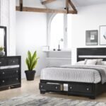 MATRIX QUEEN 4 PC BEDROOM SET IN BLACK