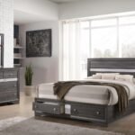 MATRIX QUEEN 4 PC BEDROOM SET IN GRAY