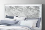 NAOMI SILVER MARBLE KING BED WITH LED - Image 3