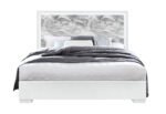 NAOMI SILVER MARBLE KING BED WITH LED
