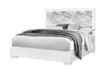 NAOMI SILVER MARBLE KING BED WITH LED - Image 2