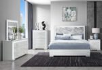 NAOMI SILVER MARBLE KING BED WITH LED - Image 4