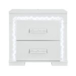 NAOMI SILVER MARBLE NIGHTSTAND WITH LED