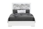 NAOMI SILVER MARBLE QUEEN BED WITH LED