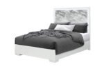NAOMI SILVER MARBLE QUEEN BED WITH LED - Image 2