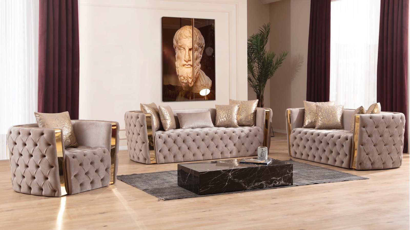 NAOMI_32_1500_975.jpg NAOMI 2 PC Living Room Sets TAUPE - C - Image 1