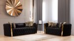 NAOMI 2 PC Living Room Sets IN BLACK - C