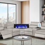 NOVA SECTIONAL WITH 1 CONSOLE (FRIDGE) - GRAY