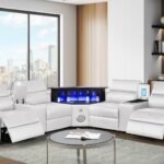 NOVA SECTIONAL WITH 1 CONSOLE (FRIDGE) - WHITE