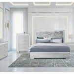 NAOMI SILVER MARBLE QUEEN BED GROUP
