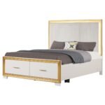 OBSESSION QUEEN BED WHITE &AMP; GOLD