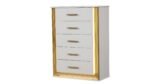 OBSESSION KING 4 PC BEDROOM SET IN WHITE &AMP; GOLD - Image 7
