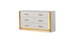 OBSESSION KING 4 PC BEDROOM SET IN WHITE &AMP; GOLD - Image 4