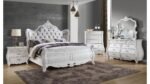OPULENCE QUEEN 5 PC BEDROOM SET IN WHITE