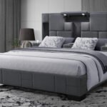 OSCAR DARK GREY 8 KING BED NO WOOD TRIM