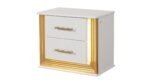 OBSESSION KING 4 PC BEDROOM SET IN WHITE &AMP; GOLD - Image 6