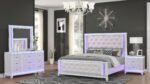 OPIUM QUEEN 5 PC BEDROOM SET IN MILKY WHITE - Image 2
