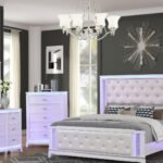 OPIUM QUEEN 5 PC BEDROOM SET IN MILKY WHITE