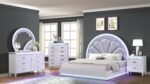 PERLA QUEEN 4 PC BEDROOM SET IN MILKY WHITE - Image 2
