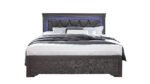 POMPEI METALLIC GREY QUEEN BED WITH LED