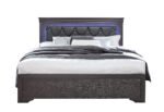 POMPEI METALLIC GREY FULL BED WITH LED