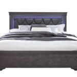 POMPEI METALLIC GREY FULL BED WITH LED
