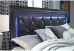 POMPEI METALLIC GREY FULL BED GREY WITH LED - Image 2