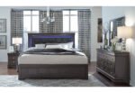 POMPEI METALLIC GREY FULL BED WITH LED - Image 4