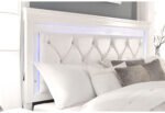POMPEI METALLIC WHITE QUEEN BED WITH LED - Image 3