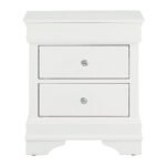 POMPEI METALLIC WHITE NIGHTSTAND