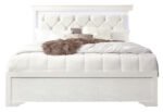 POMPEI METALLIC WHITE QUEEN BED WITH LED