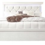 POMPEI METALLIC WHITE FULL BED WITH LED