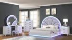 PERLA QUEEN 4 PC VANITY BEDROOM SET IN MILKY WHITE - Image 2