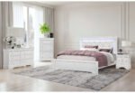 POMPEI METALLIC WHITE QUEEN BED GROUP WITH LED