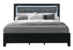 REID BLACK KING BED WITH LED