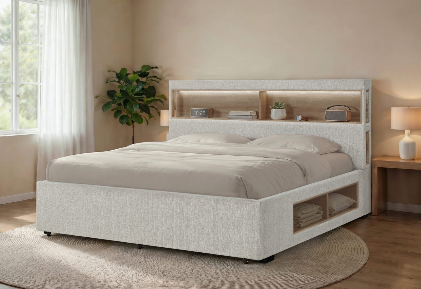 SADIE-KB-BEIGE-KB-2-RSC-1.jpg SADIE BEIGE QUEEN BED WITH STORAGE - Image 1
