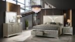 SAMANTHA QUEEN 4 PC BEDROOM SET IN OLIVE SILVER