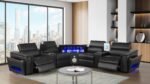 NOVA SECTIONAL WITH 1 CONSOLE (READING LIGHT) - BLACK - Image 2