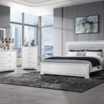 SOLEIL WHITE KING BED GROUP WITH COOLER AND SPEAKER