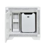 SOLEIL WHITE NIGHTSTAND WITH COOLER AND SPEAKER