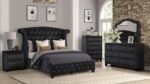 SOPHIA FULL 4 PC BEDROOM SET IN BLACK - Image 4